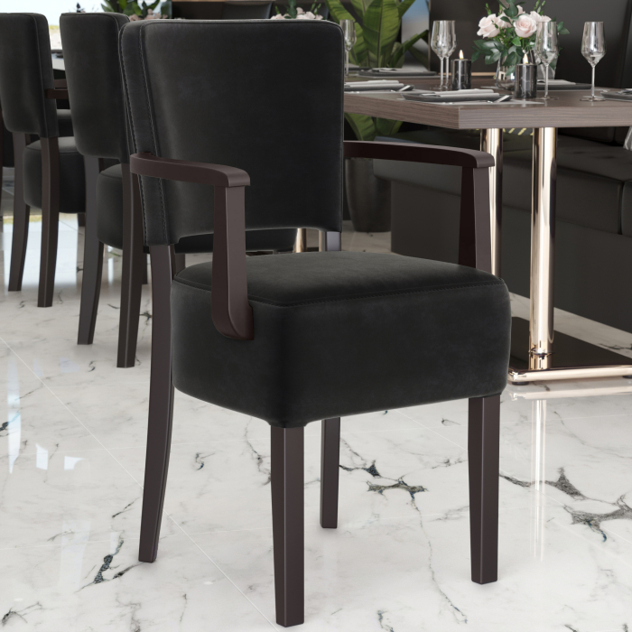 LUCA ARM | Bistro Samt Stol | Svart LUCA ARM | Bistro Samt Stol | Svart