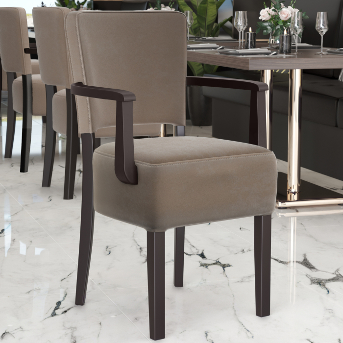 LUCA ARM | Bistro Samt Stol | Taupe LUCA ARM | Bistro Samt Stol | Taupe