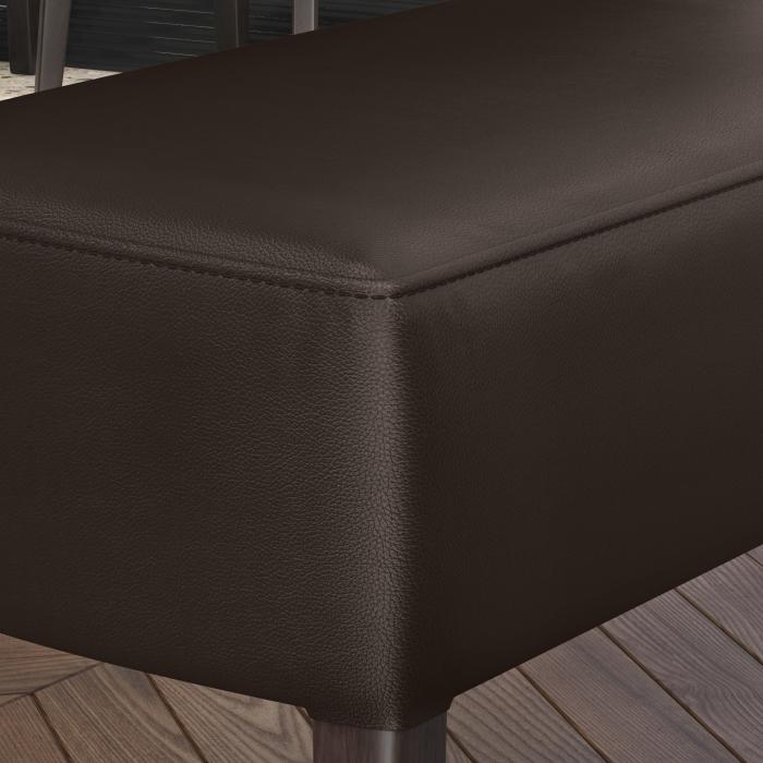 LUCA | Bistro Sittbänk | Mörkbrun | B:H 120 x 83 cm | Läder
