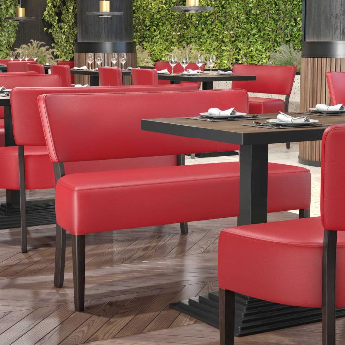 LUCA | Bistro Sittbänk | Röd | B:H 120 x 83 cm | Läder LUCA | Bistro Sittbänk | Röd | B:H 120 x 83 cm | Läder
