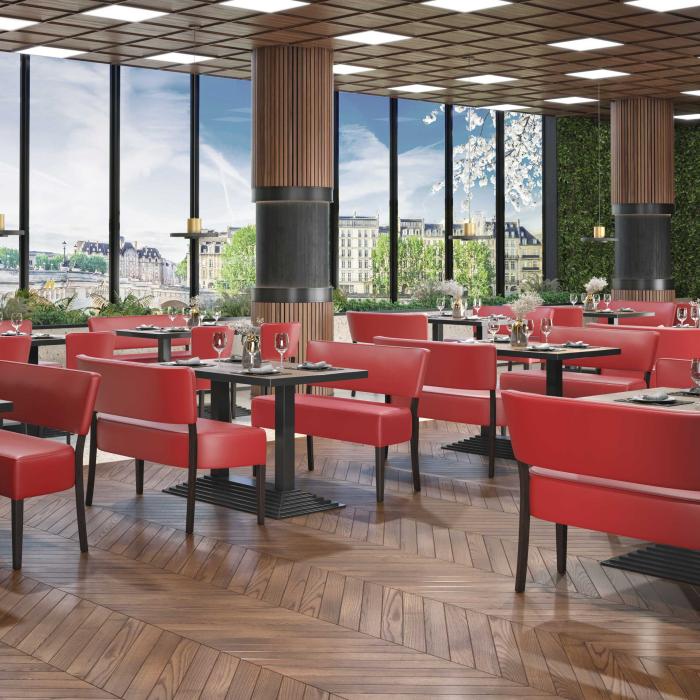 LUCA | Bistro Sittbänk | Röd | B:H 120 x 83 cm | Läder LUCA | Bistro Sittbänk | Röd | B:H 120 x 83 cm | Läder