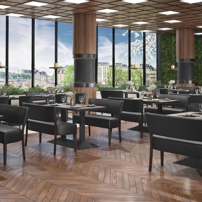 LUCA | Bistro Sittbänk | Svart | B:H 120 x 83 cm | Läder LUCA | Bistro Sittbänk | Svart | B:H 120 x 83 cm | Läder