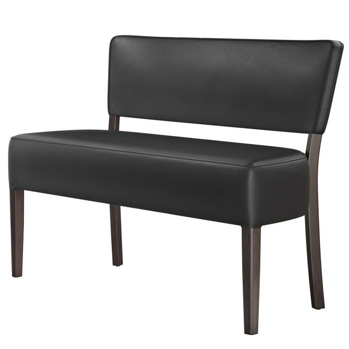 LUCA | Spisebenk | Svart | B: H 120 x 83 cm | lær