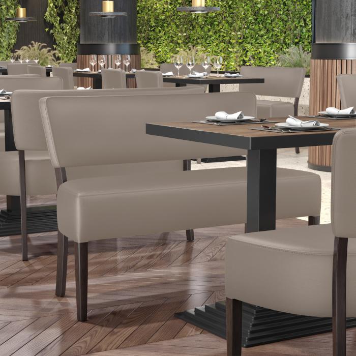 LUCA | Bistro Bänk | Taupe | B:H 120 x 83 cm | Läder