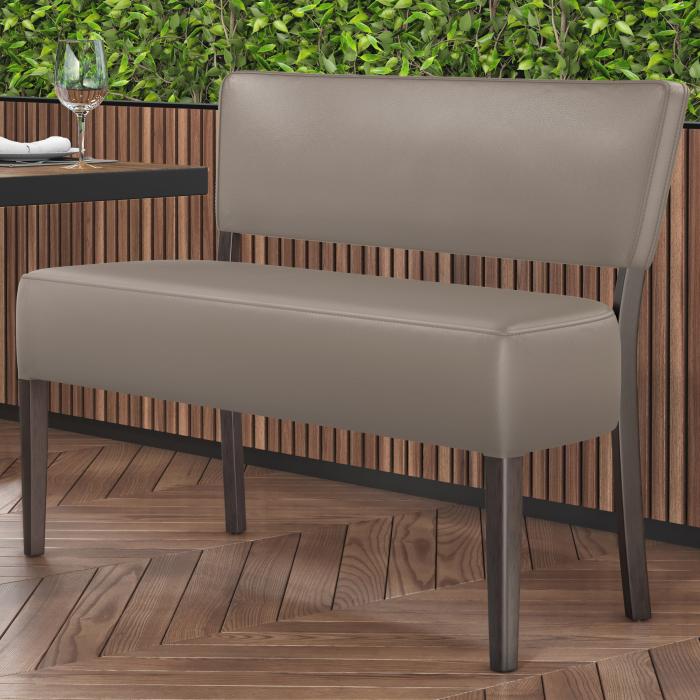LUCA | Bistro Bänk | Taupe | B:H 120 x 83 cm | Läder