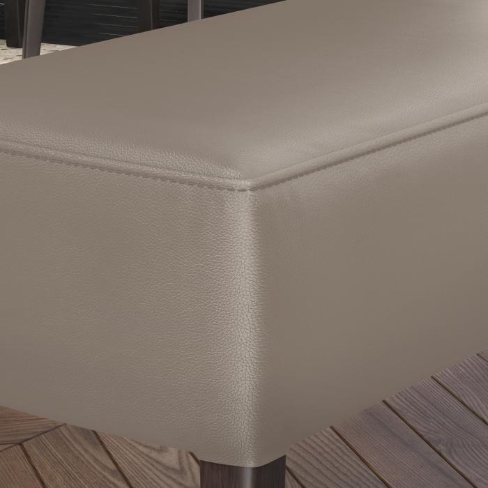 LUCA | Bistro Bänk | Taupe | B:H 120 x 83 cm | Läder