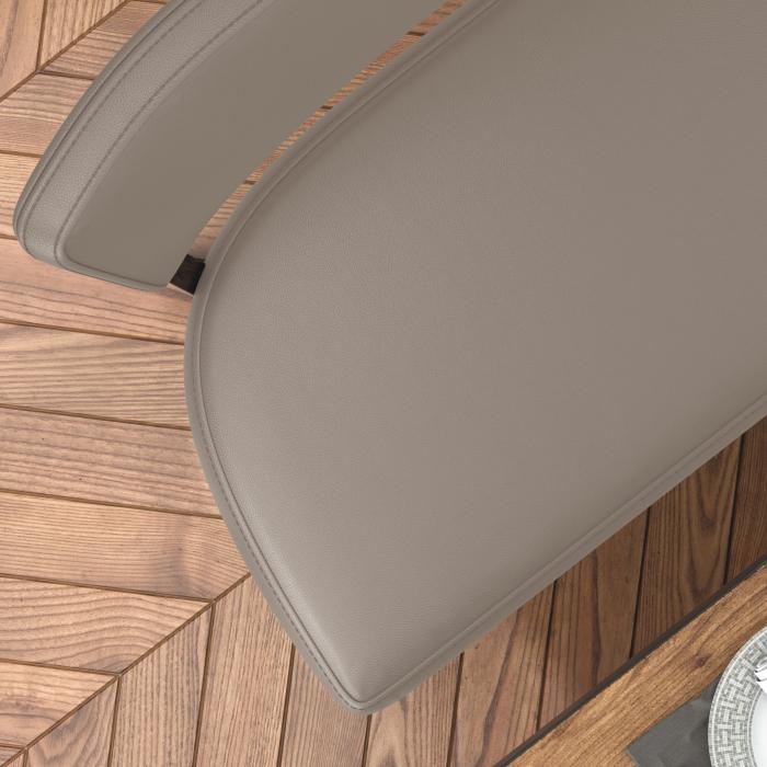 LUCA | Bistro Bänk | Taupe | B:H 120 x 83 cm | Läder