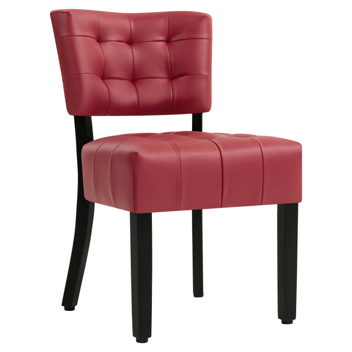 LUCA BIG | Bistro chair | Button | Red | Leather