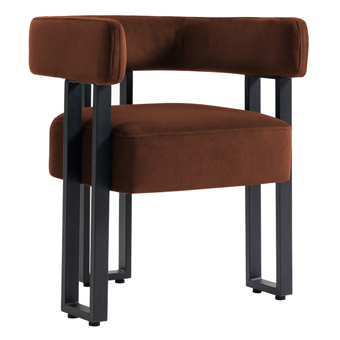 LUKE | Chaise de bistrot | Velours | Bronze rouge