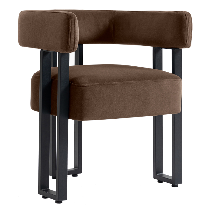 LUKE | Sedia da bistrot | Velluto | Marrone