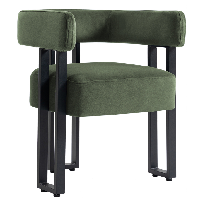 LUKE | Sedia da bistrot | Velluto | Verde