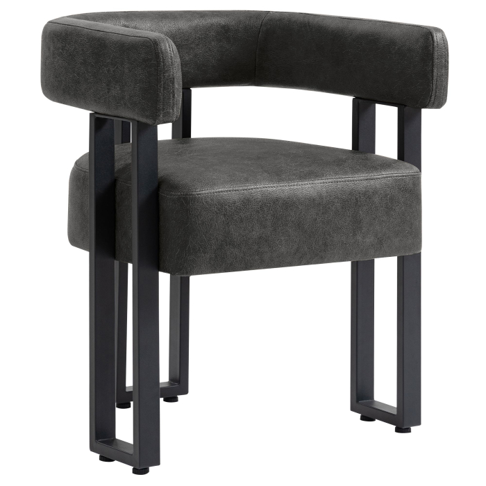 LUKE | Silla de bistró | Cuero | Negro