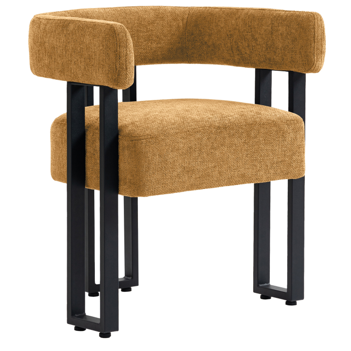 LUKE | Silla de bistró | Tela/Textil | Marrón miel