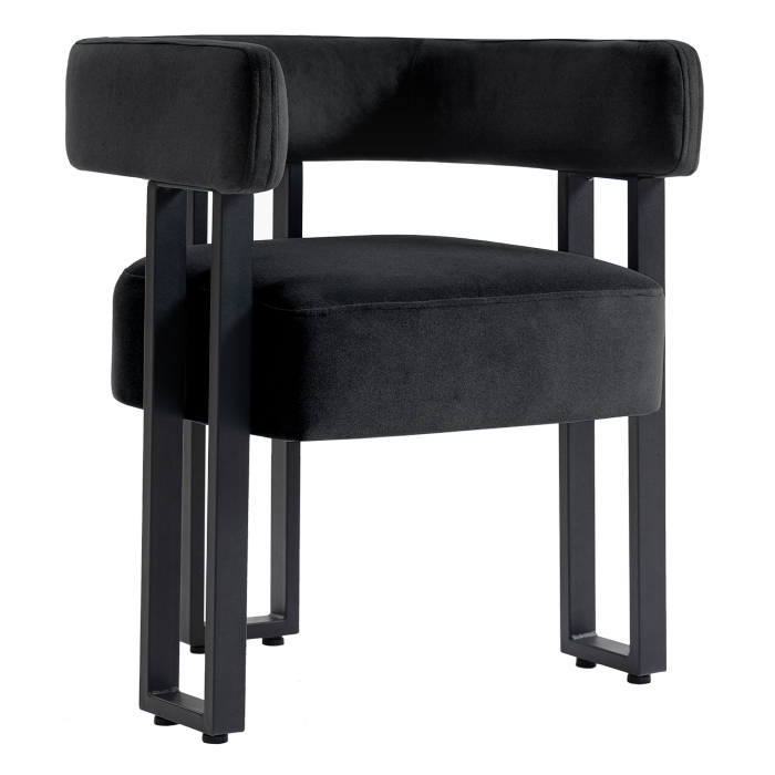 LUKE | Silla de bistró | Terciopelo | Negro