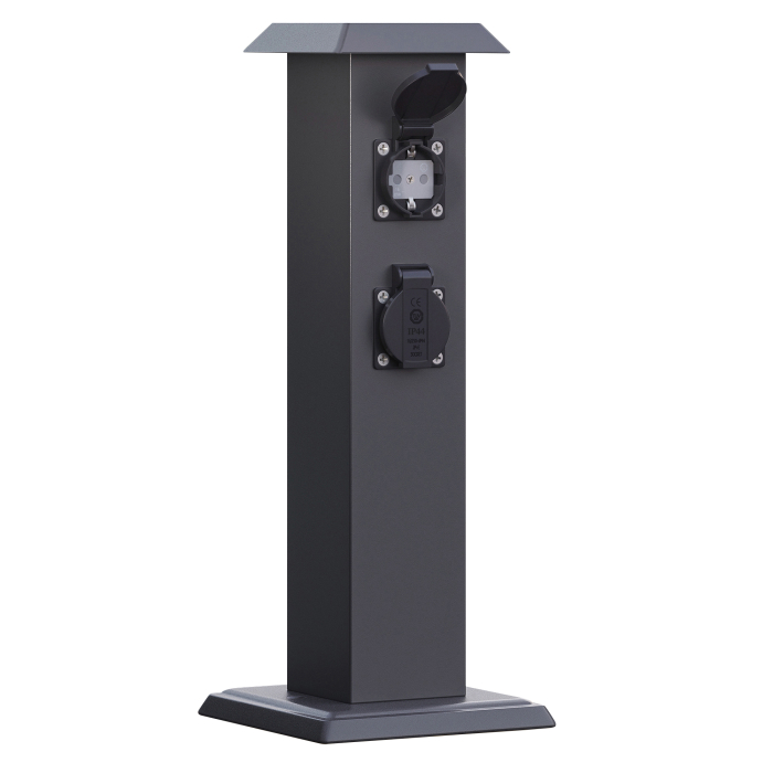 LUCY | Steckdosensäule | Schwarz | Außen | Aluminium