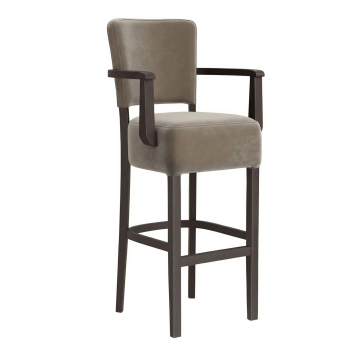 LUCA ARM | Bistro Barhocker | Samt | Taupe