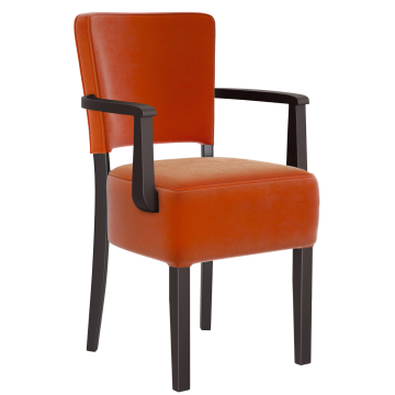 LUCA ARM | Bistro Samt Stol | Orange