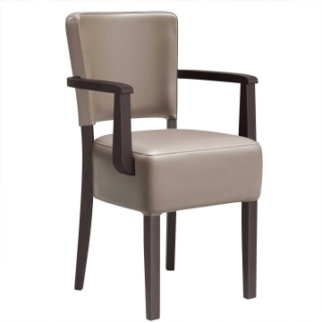 LUCA ARM | Restaurant spisestol | Taupe | Læder