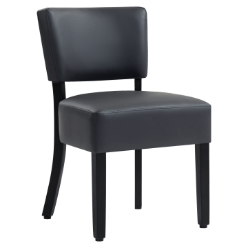 LUCA BIG | Sedia da bistrot | Nero | Pelle