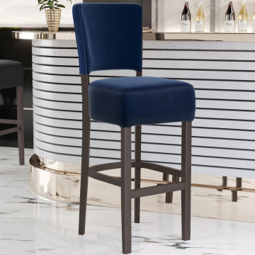 LUCA | Bistro Bar Stool | Velvet | Blue