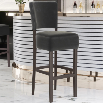 LUCA | Bistro Bar Stool | Velvet | Gray