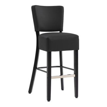 LUCA | Bistro Barhocker | Leder | Schwarz