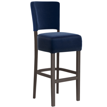 LUCA | Bistro Barhocker | Samt | Blau