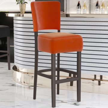 LUCA | Bistro Barhocker | Samt | Orange