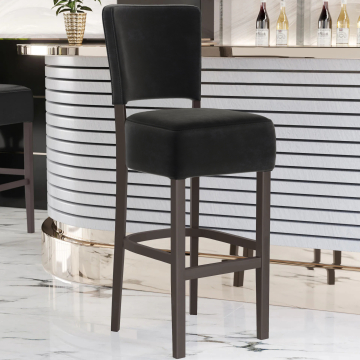 LUCA | Bistro Barstol | Velour | Sort