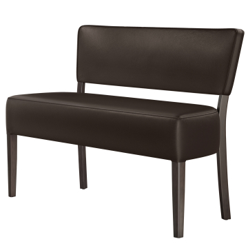 LUCA | Bistro Sitzbank | Dunkelbraun | B:H 120 x 83 cm | Leder