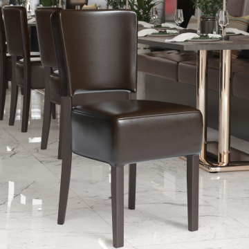 LUCA | Restaurantstoel | Donkerbruin | Leer