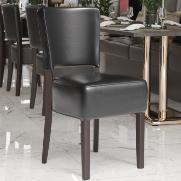LUCA | Restaurantstoel | Zwart | Leer