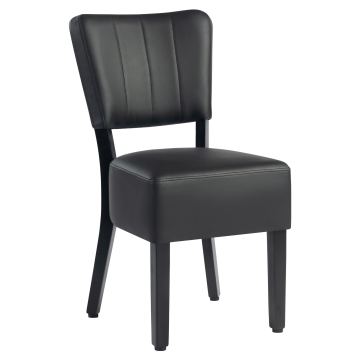 LUCA | Silla de bistró | Negro | Rayado | Cuero