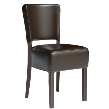 LUCA | Silla de cuero para restaurante | Marrón oscuro | Cuero