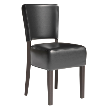 LUCA | Silla de cuero para restaurante | Negro | Cuero