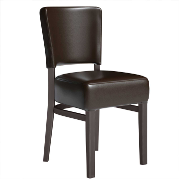 LUCA SMALL | Chaise de bistrot | Marron foncé | Cuir