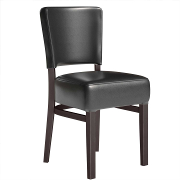 LUCA SMALL | Chaise de bistrot | Noir | Cuir