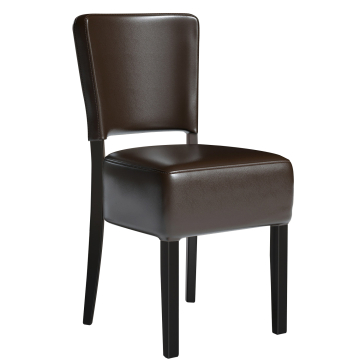 LUCA STEEL | Restaurant Chair | Dark brown | Leather