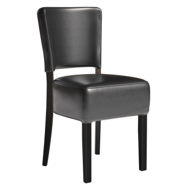 LUCA STEEL | Silla de cuero para restaurante | Negro | Cuero