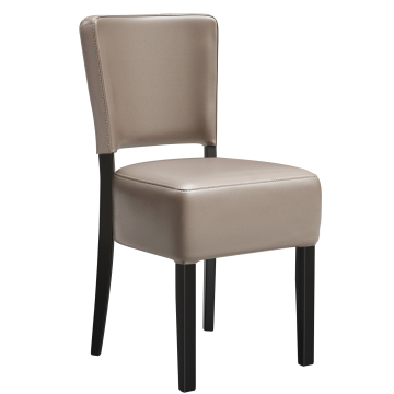 LUCA STEEL | Silla de cuero para restaurante | Topo | Cuero