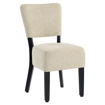 LUCA | Sedia da bistrot | Tessuto Teddy | Beige