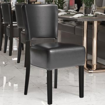 LUCA STEEL | Bistrostuhl | Schwarz | Leder