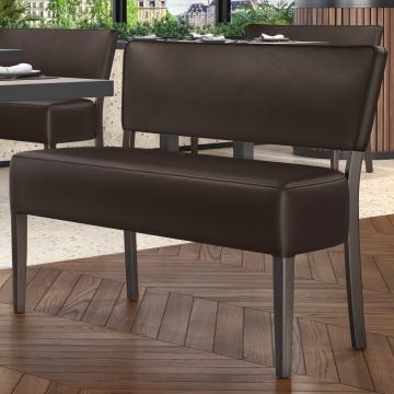 LUCA | Diner Bank | Donkerbruin | B:H 120 x 83 cm | Leer