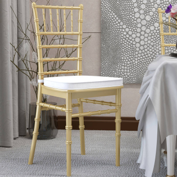 LUCIANA | Wedding chair | Gold | Plastic | Stackable | + seat cushion