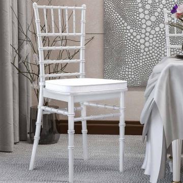 LUCIANA CLASSIC 14er SET | Chaise de mariage + Coussin d'assise | Blanc | Plastique | Empilable