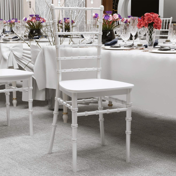 LUCIANA CLASSIC | Chaise de mariage | Blanc | Plastique | Empilable