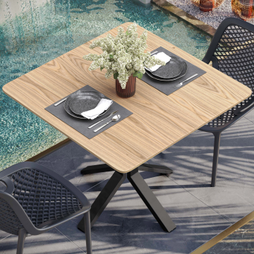 LUGANO | Gastro Terrassen Bordskiva | B:T 60 x 60 cm | Ek | Fyrkantig