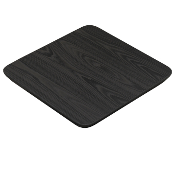 LUGANO | Bistro Tischplatte | Schweizer Kante | B:T 70 x 70 cm | Schwarz | Quadratisch