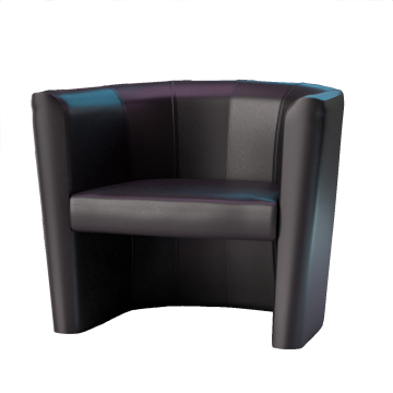 LUIS SMALL | Clubsessel | Schwarz | Leder