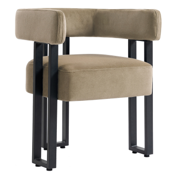 LUKE | Bistro Stuhl | Samt | Taupe